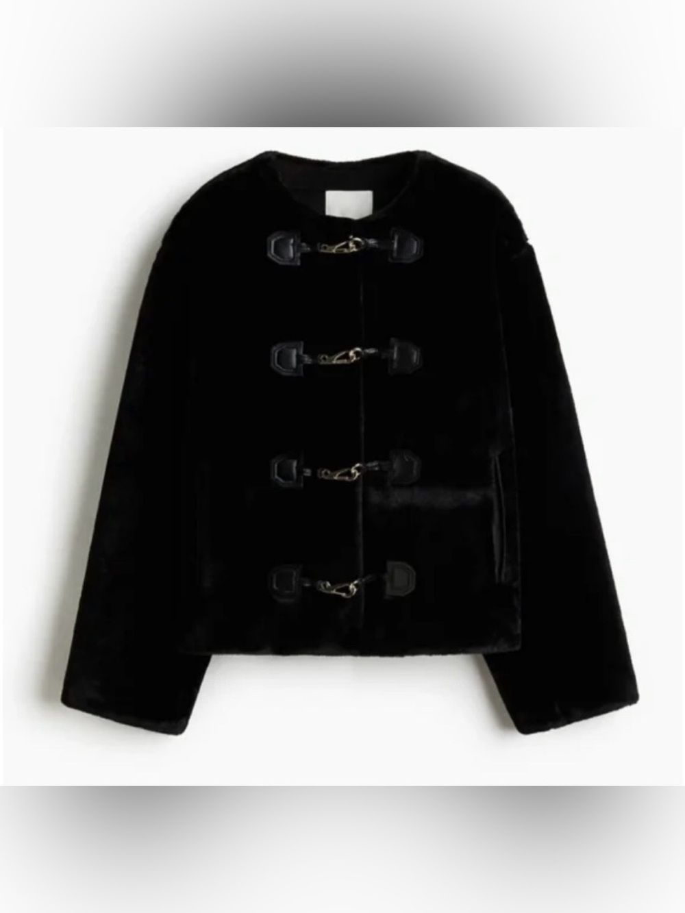 Faux Fur Black Toggle Jacket